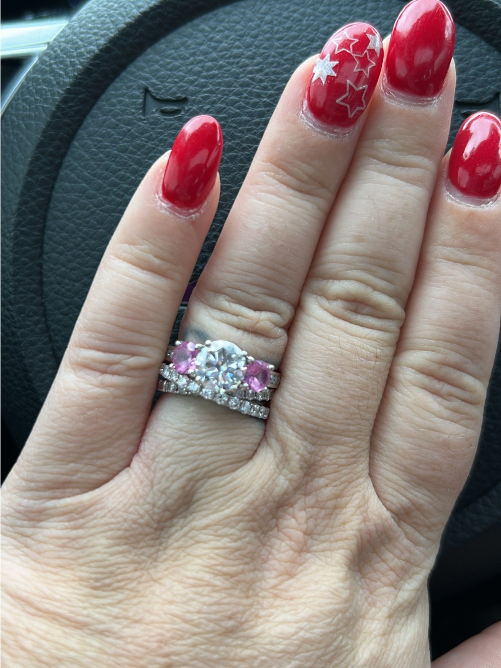 Lab Diamond 3 stone ring - Picture 2 of 7